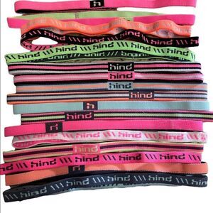 NWOT HIND 1/2 inch elastic headbands, set of 17 headbands.